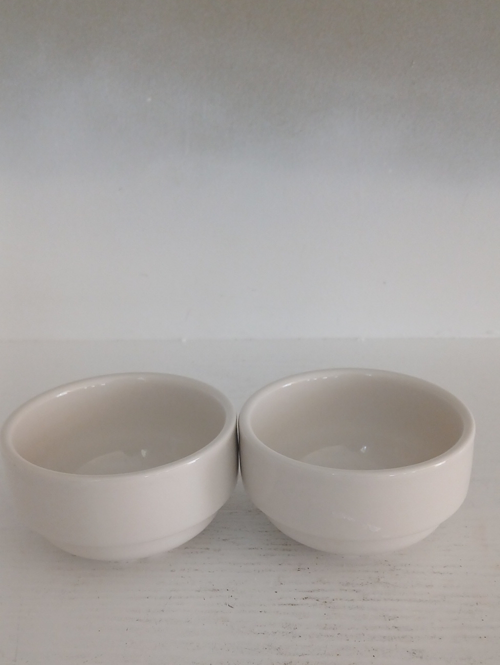 White Ceramic Condiment Bowls - Set of 2